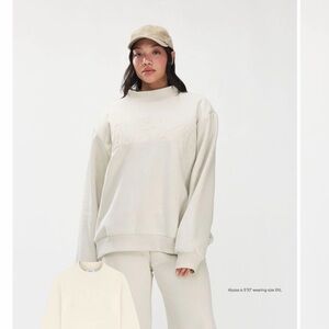 NWT! Parke Monochrome Varsity Mockneck in Oat S/M